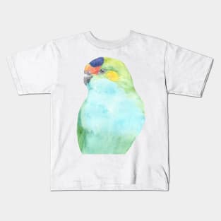 purple-crowned lorikeet watercolor portrait Kids T-Shirt